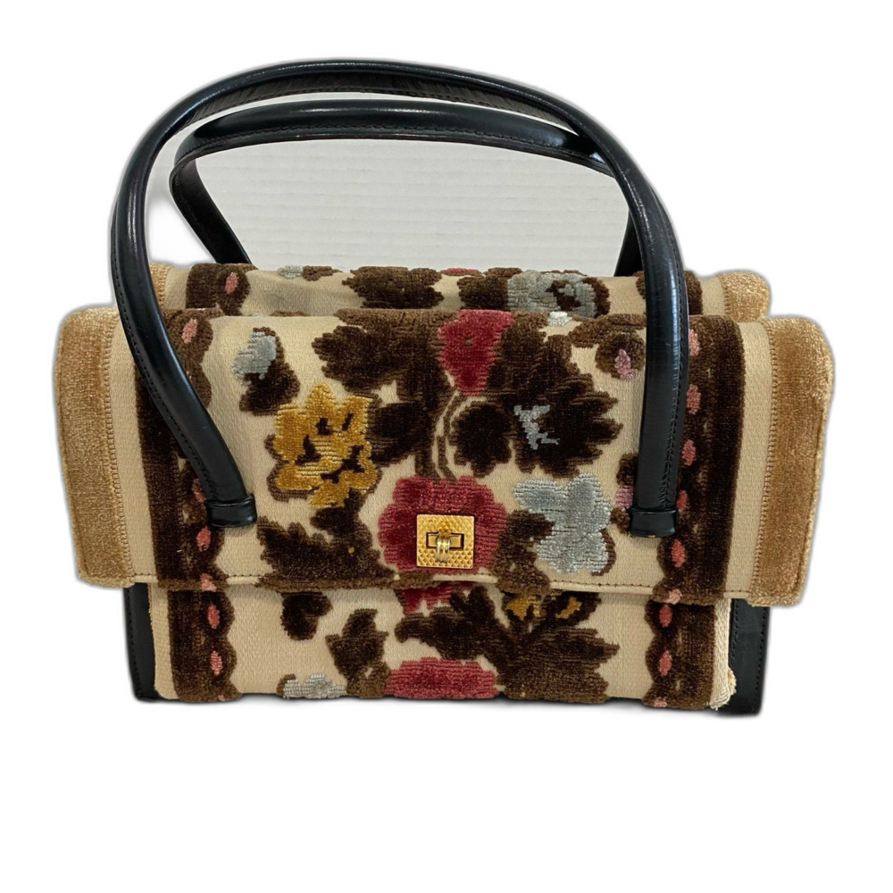 Vintage TANO Handbag Women's Color Brown 1950s Madrid Tapestry Hardshell Spain